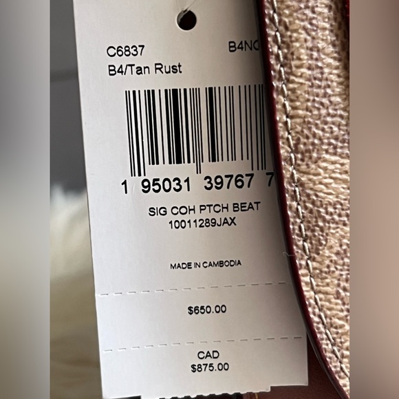 💰SOLD - C6837 - Coach Beat Shoulder Bag in Signature Canvas with Patches - Picture 13 of 15